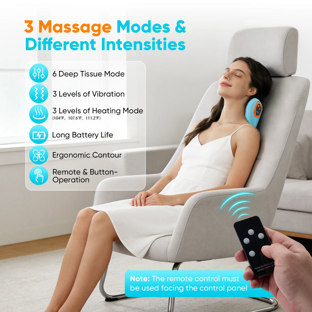 3-in-1 Cervical Neck Massager – EMS, Heat & Vibration Pain Relief Pillow