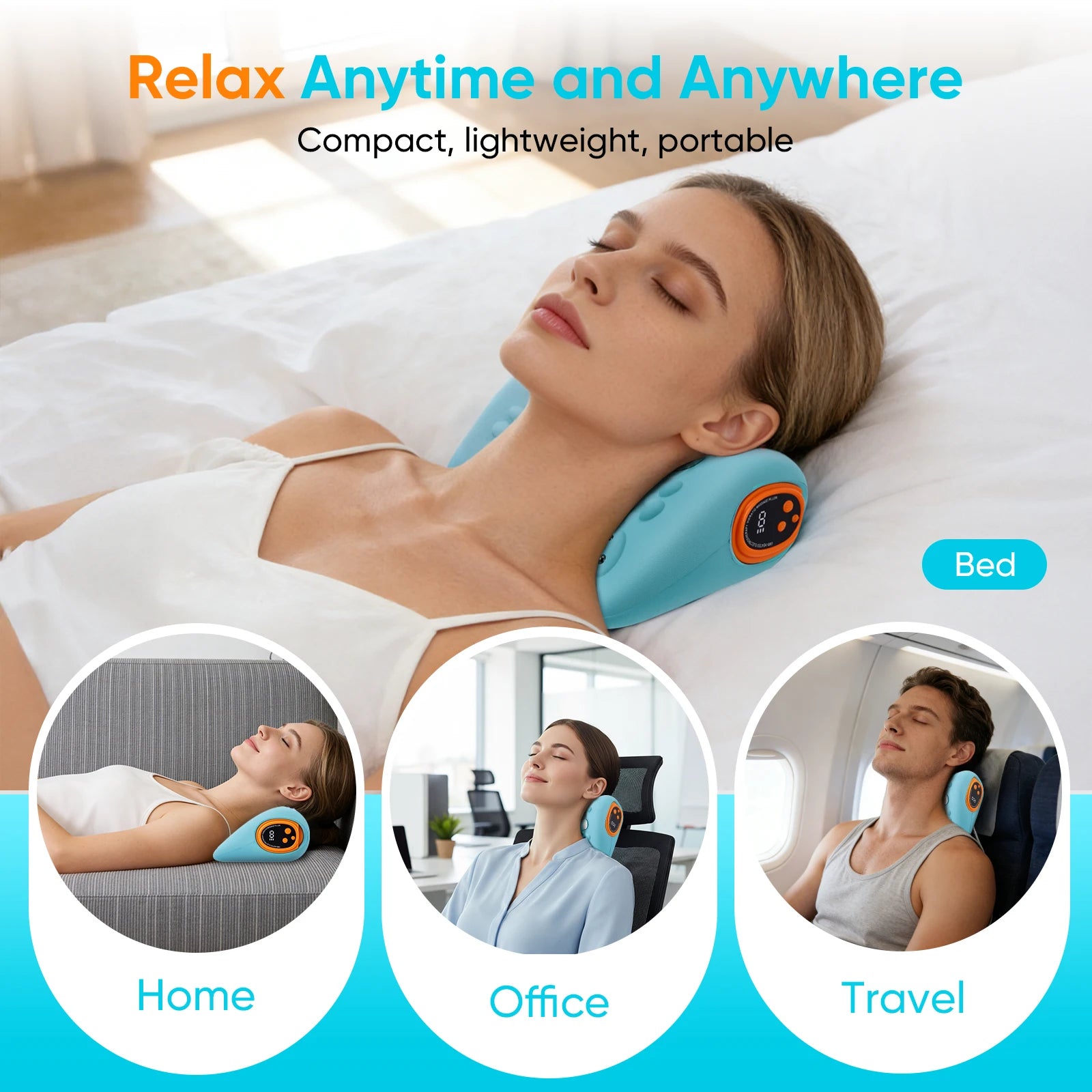 3-in-1 Cervical Neck Massager – EMS, Heat & Vibration Pain Relief Pillow