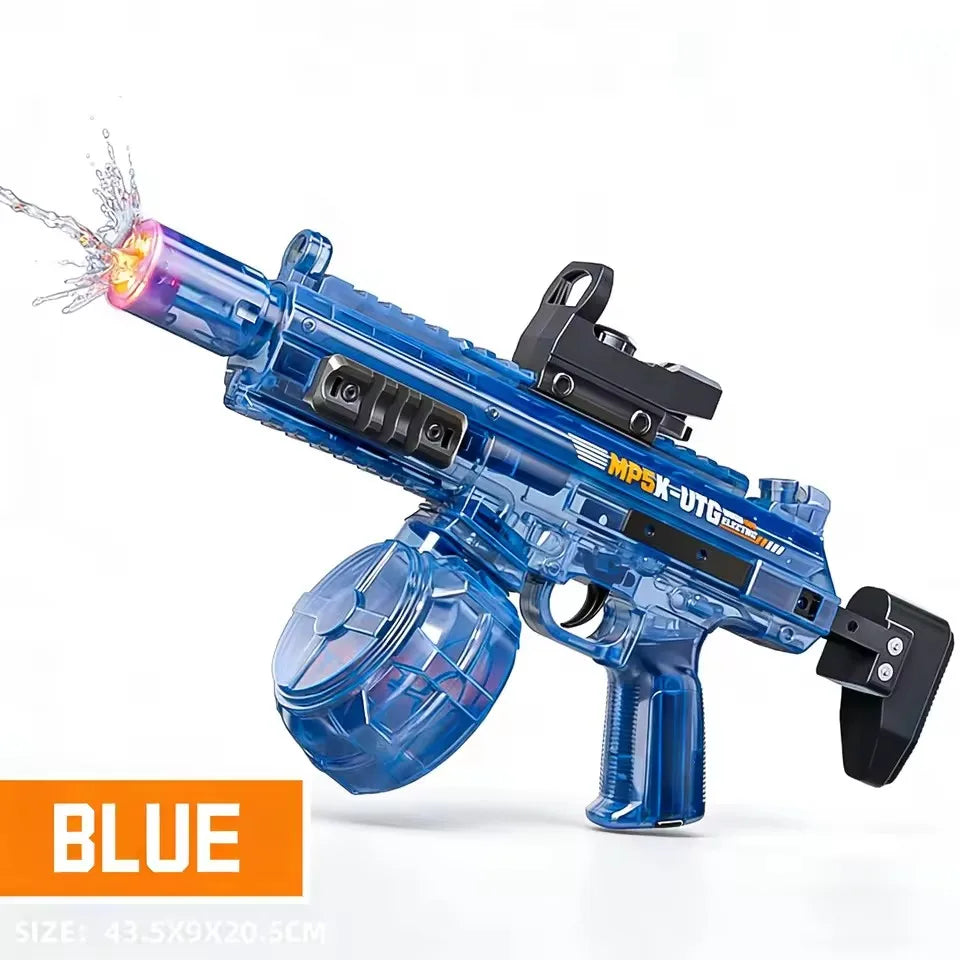 Electric Water Gun Toy with Simulated Firing & Recoil – Auto Sensor, LED Lights